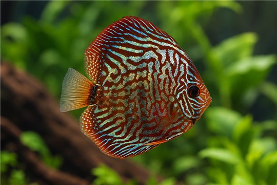 Discus turquoise blue little damaged 12 cm WYSIWYG acclimaté