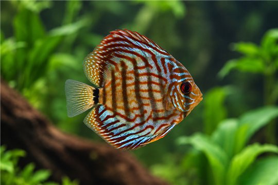 Discus turquoise blue little damaged 9 cm WYSIWYG acclimaté