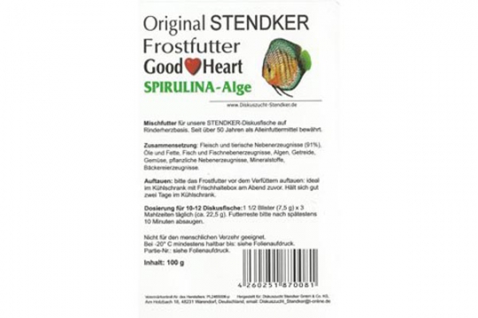 STENDKER CONGELE GOOD HEART SPIRULINA BLISTER 100 gr